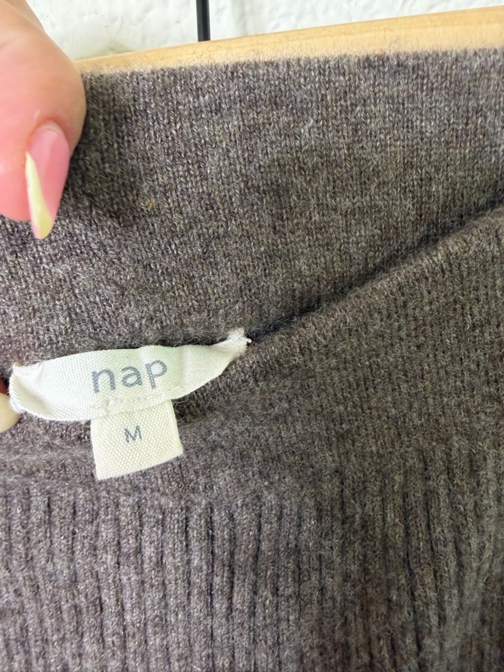 Nap Loungewear Cashmere Rib Knit Leisure Bottoms Dark Brownie Pants Size M - Picture 8 of 9